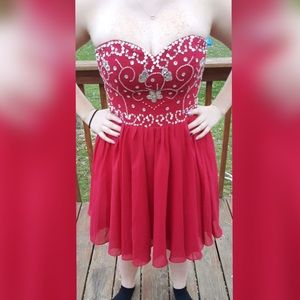 Red Strapless Dress